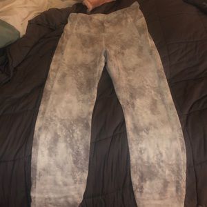 White and grey leggings
